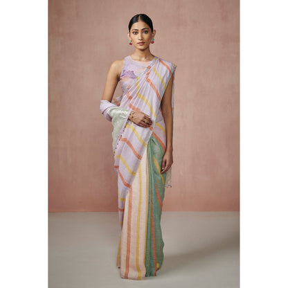 Dressfolk Lilac Love Handloom Sarees without Blouse