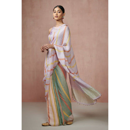 Dressfolk Lilac Love Handloom Sarees without Blouse