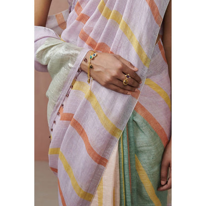 Dressfolk Lilac Love Handloom Sarees without Blouse