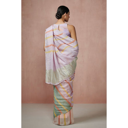 Dressfolk Lilac Love Handloom Sarees without Blouse