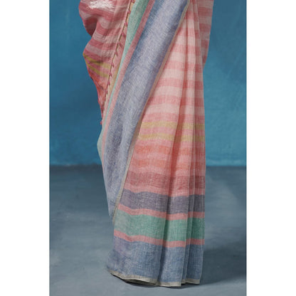 Dressfolk Mandarin Mist Handloom Sarees without Blouse