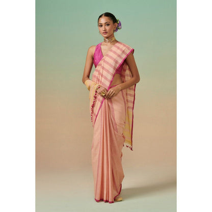 Dressfolk Women Peach Fields Saree