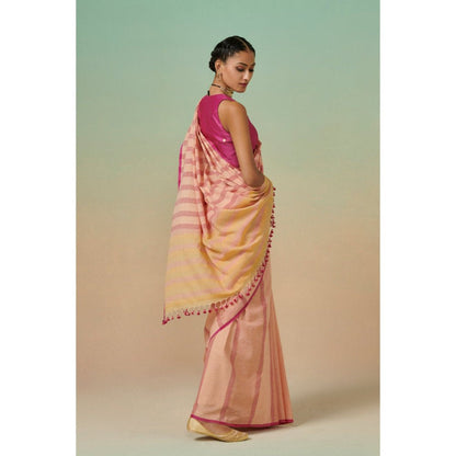 Dressfolk Women Peach Fields Saree