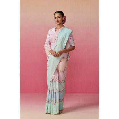 Dressfolk Women Bougainvillea Skies Saree