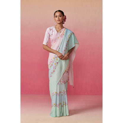 Dressfolk Women Bougainvillea Skies Saree