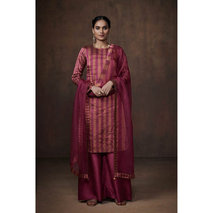 Dressfolk Magenta & Copper Tissue Palazzo (Set of 3)