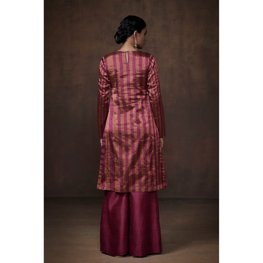 Dressfolk Magenta & Copper Tissue Palazzo (Set of 3)