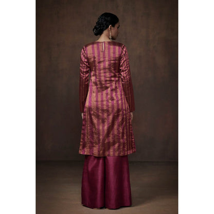 Dressfolk Magenta & Copper Tissue Palazzo (Set of 3)