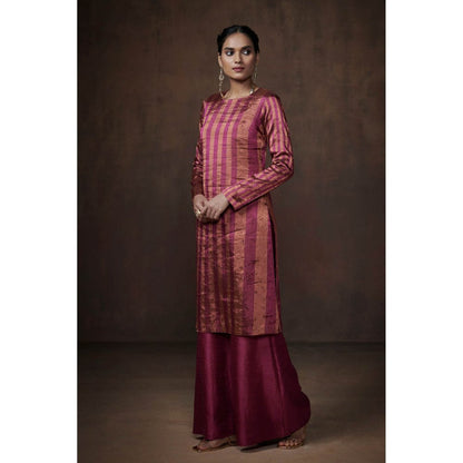 Dressfolk Magenta & Copper Tissue Palazzo (Set of 3)