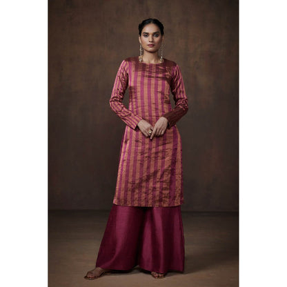 Dressfolk Magenta & Copper Tissue Palazzo (Set of 3)