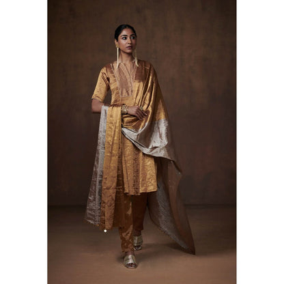 Dressfolk Golden Tissue Kurta (Set of 3)