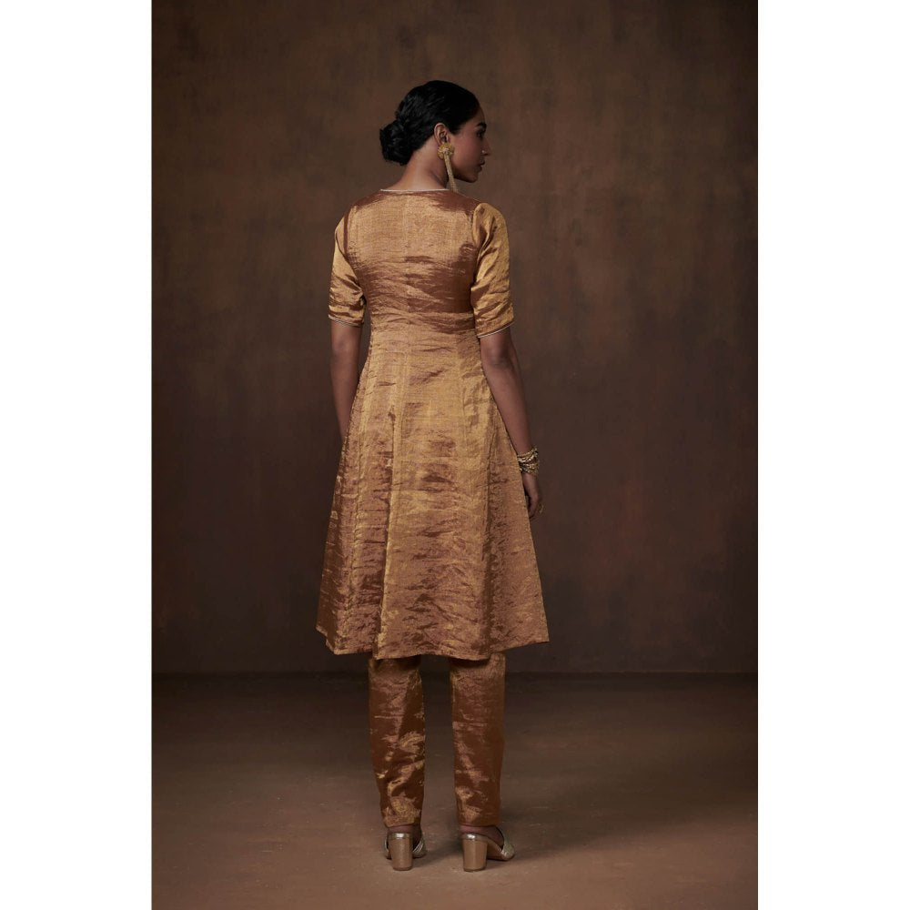 Dressfolk Golden Tissue Kurta (Set of 3)