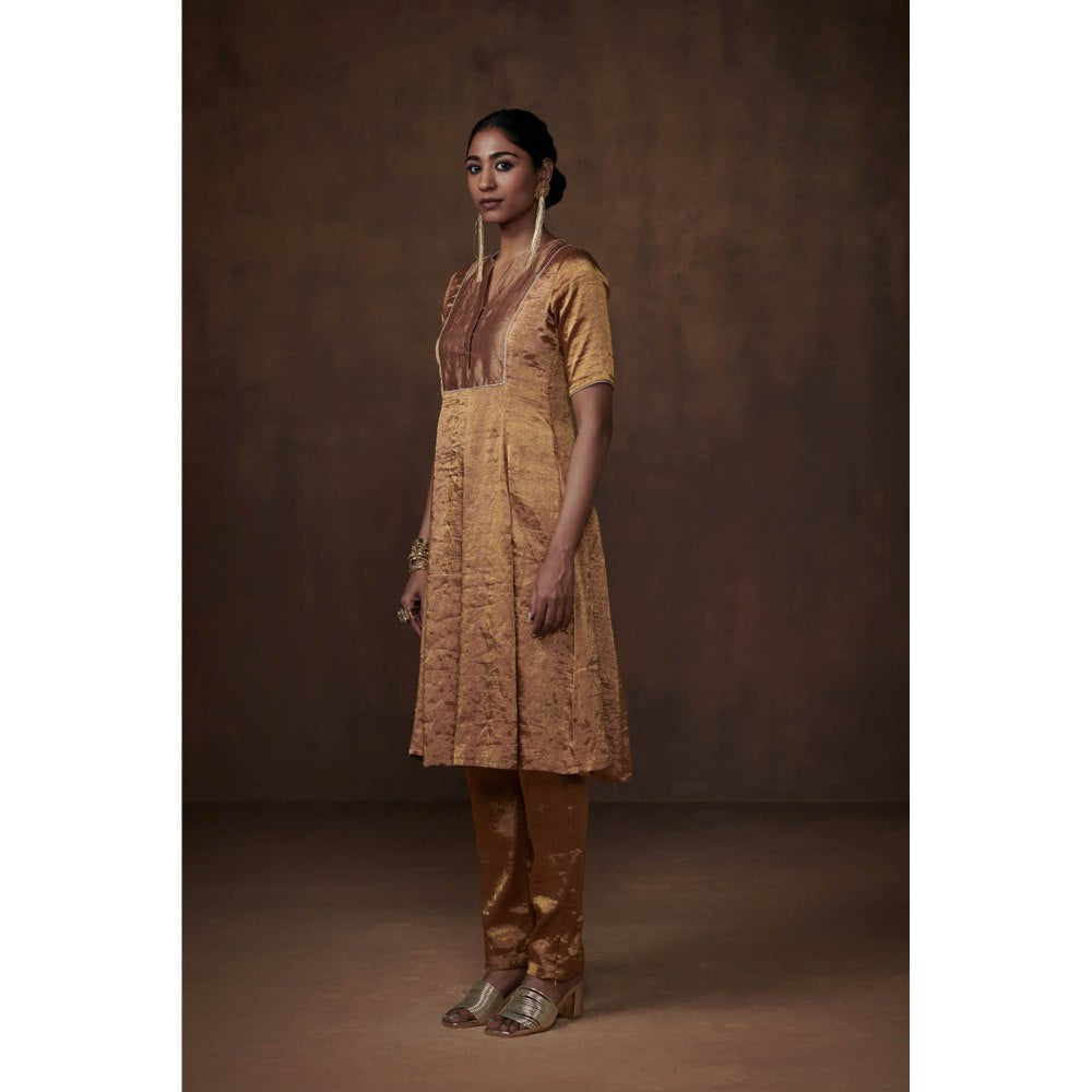 Dressfolk Golden Tissue Kurta (Set of 3)
