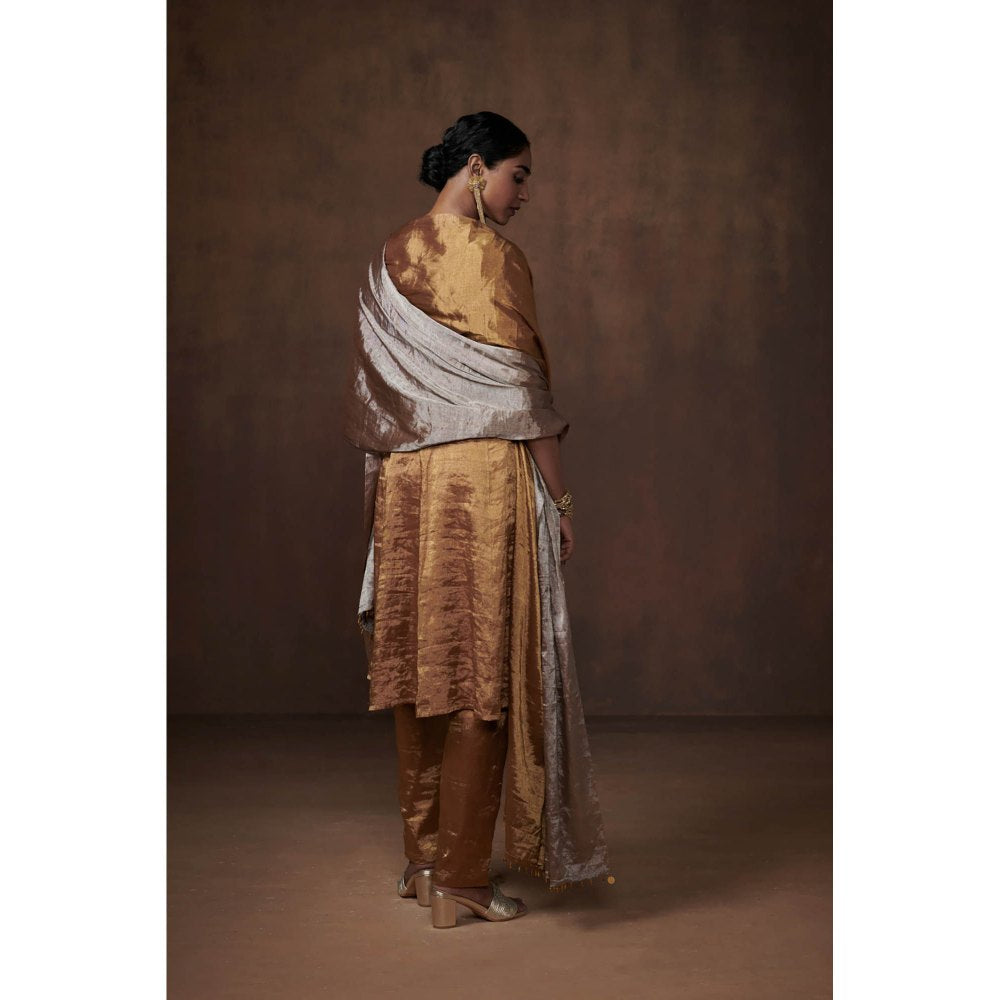 Dressfolk Golden Tissue Kurta (Set of 3)