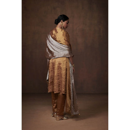Dressfolk Golden Tissue Kurta (Set of 3)