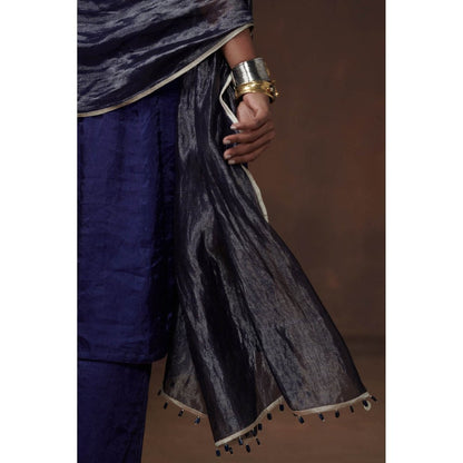 Dressfolk Blue Tissue Kalidar Kurta Subtle Elegance (Set of 3)