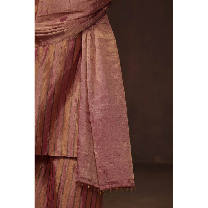 Dressfolk Multicolor Metallic Tissue Kurta Elegant Palazzo (Set of 3)