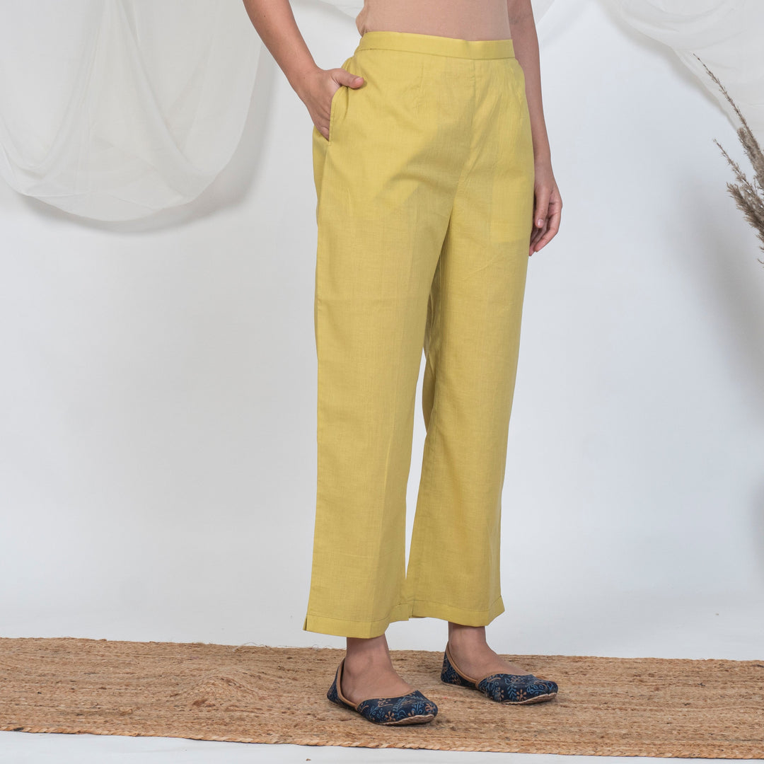 Akiso Solid Yellow Pyjama Pants