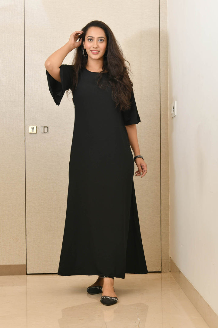 Aaheli Anshi Black A-Line Dress