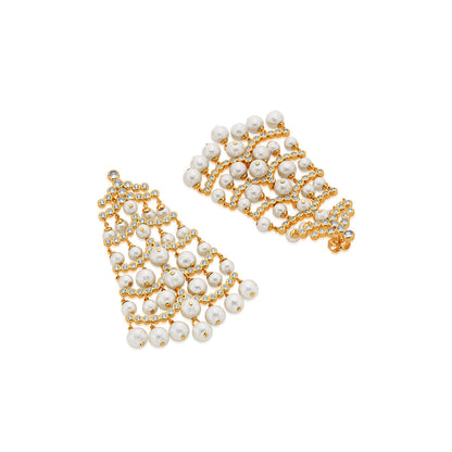 Pearl Crystal Waterfall Earrings