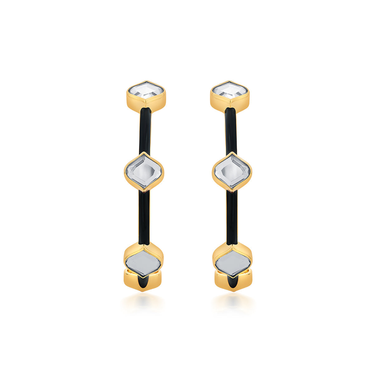 Amina Mirror Hoop Earrings - Isharya | Modern Indian Jewelry