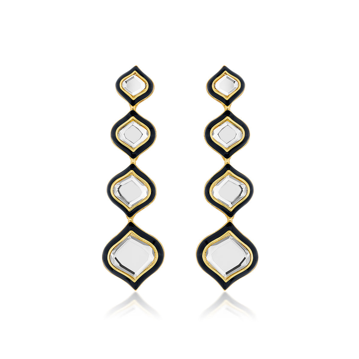 Amina Mirror Minaret Earrings - Isharya | Modern Indian Jewelry