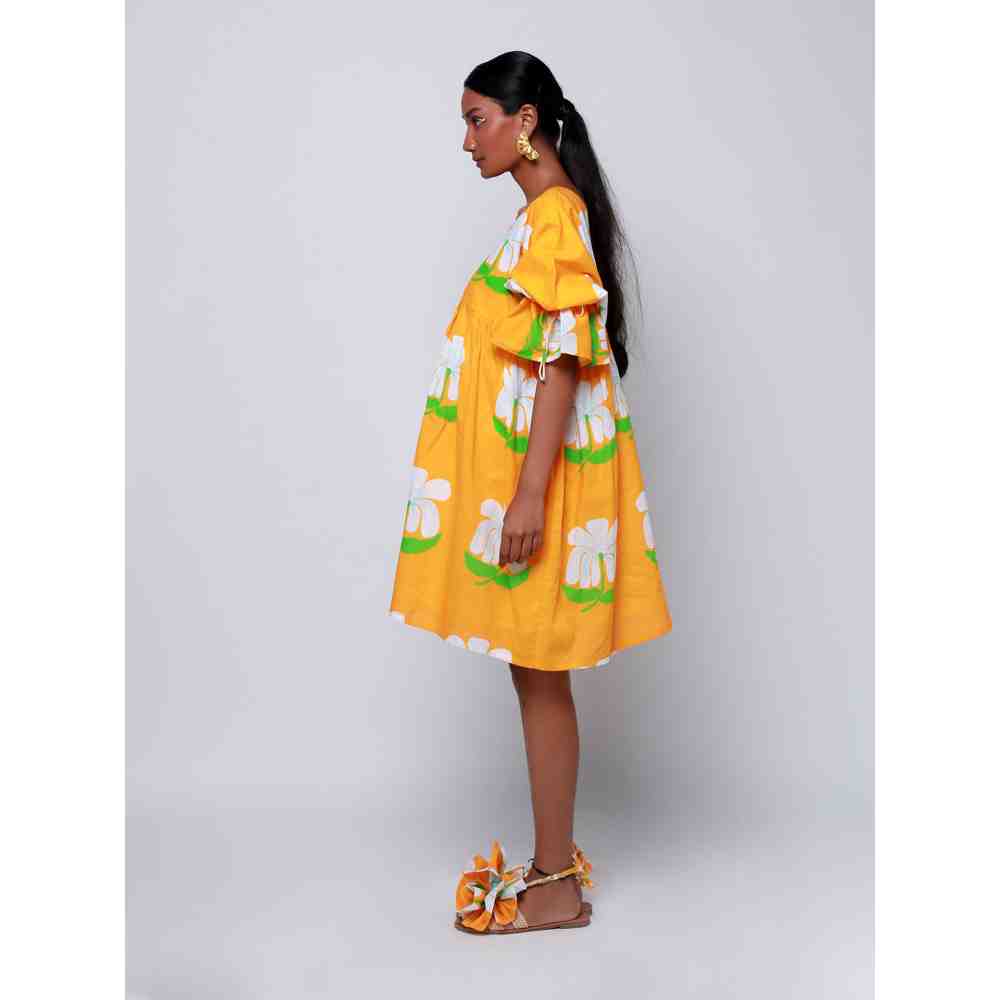 Ekastories Orange Hawaiian Dress
