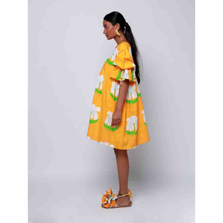 Ekastories Orange Hawaiian Dress