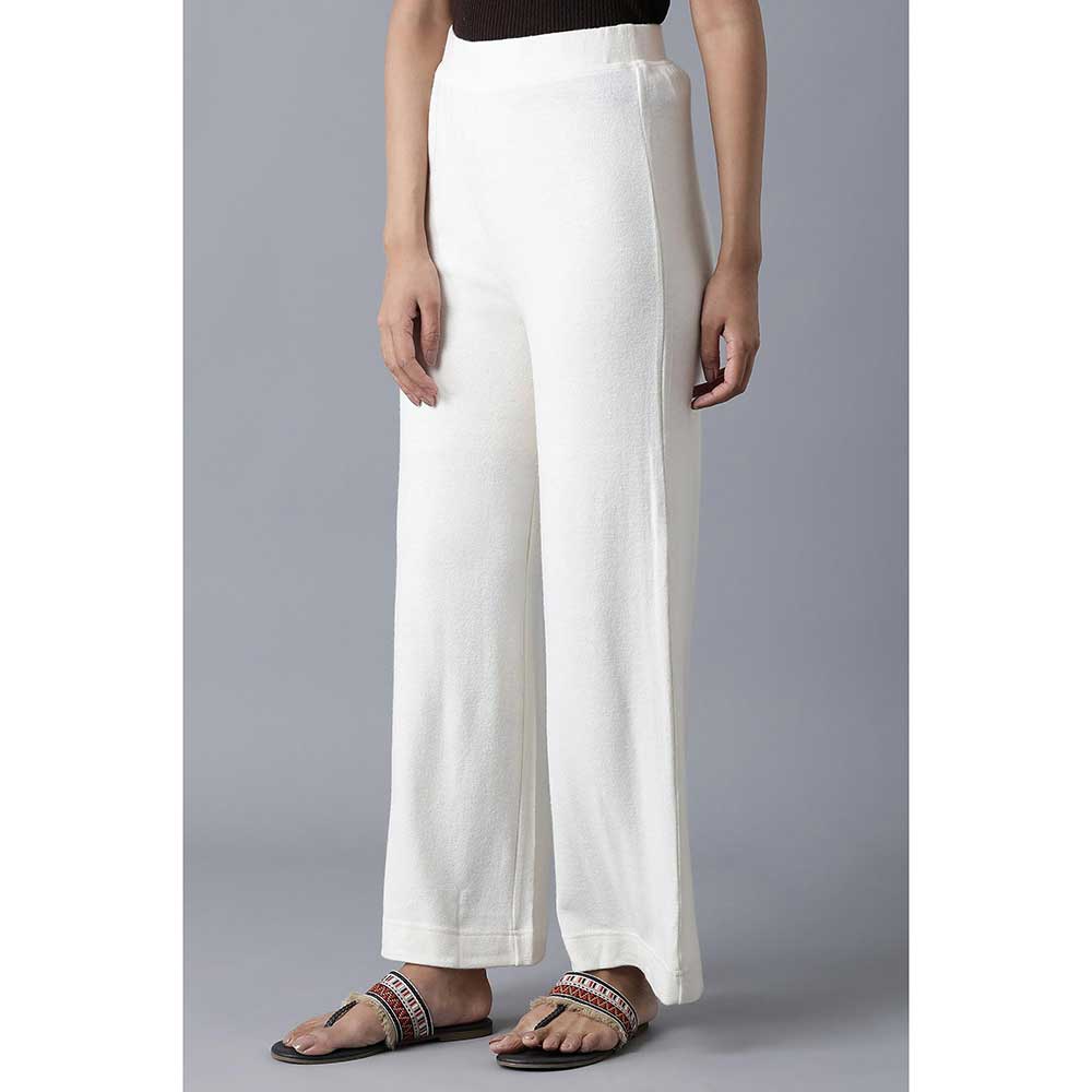 Elleven White Ankle Length Palazzo