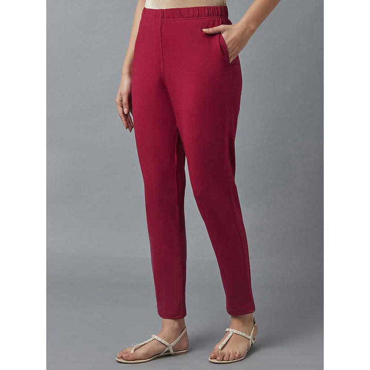 Eleven Red Cotton Lycra Jersey Pants