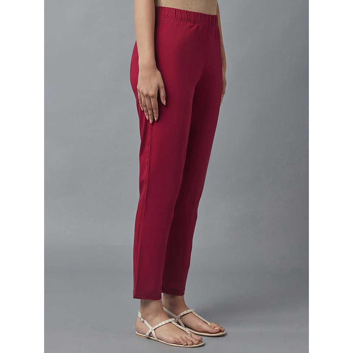 Eleven Red Cotton Lycra Jersey Pants