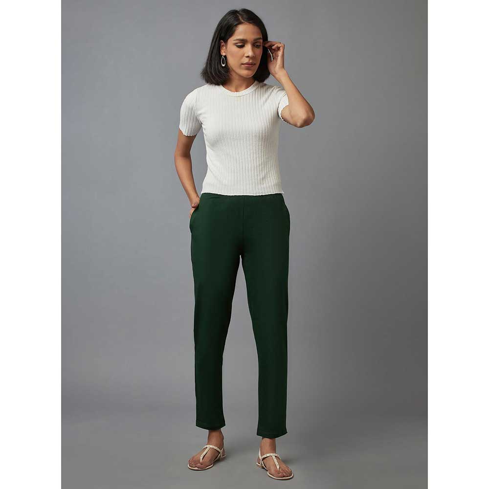 Eleven Green Cotton Lycra Jersey Pants