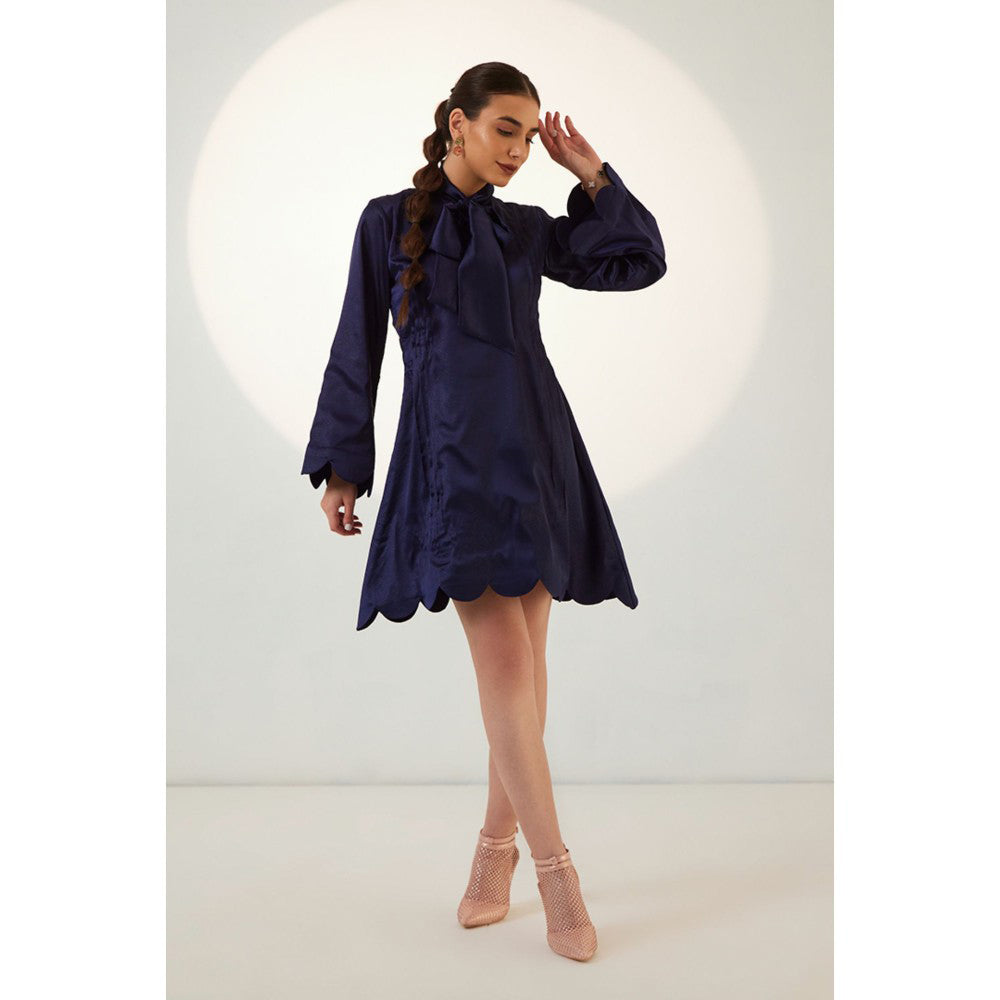 Enness Studio Eva Blue Mini Dress