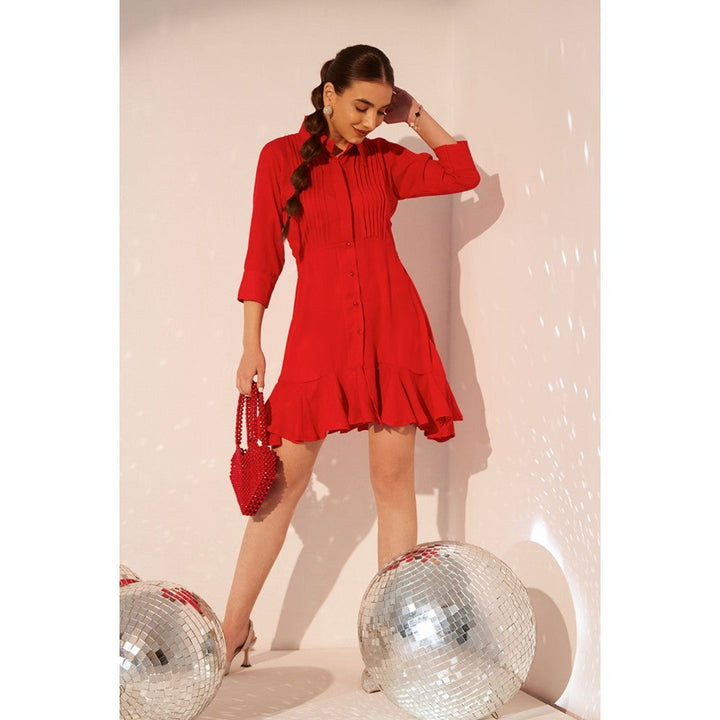 Enness Studio Aubrey Red Mini Dress