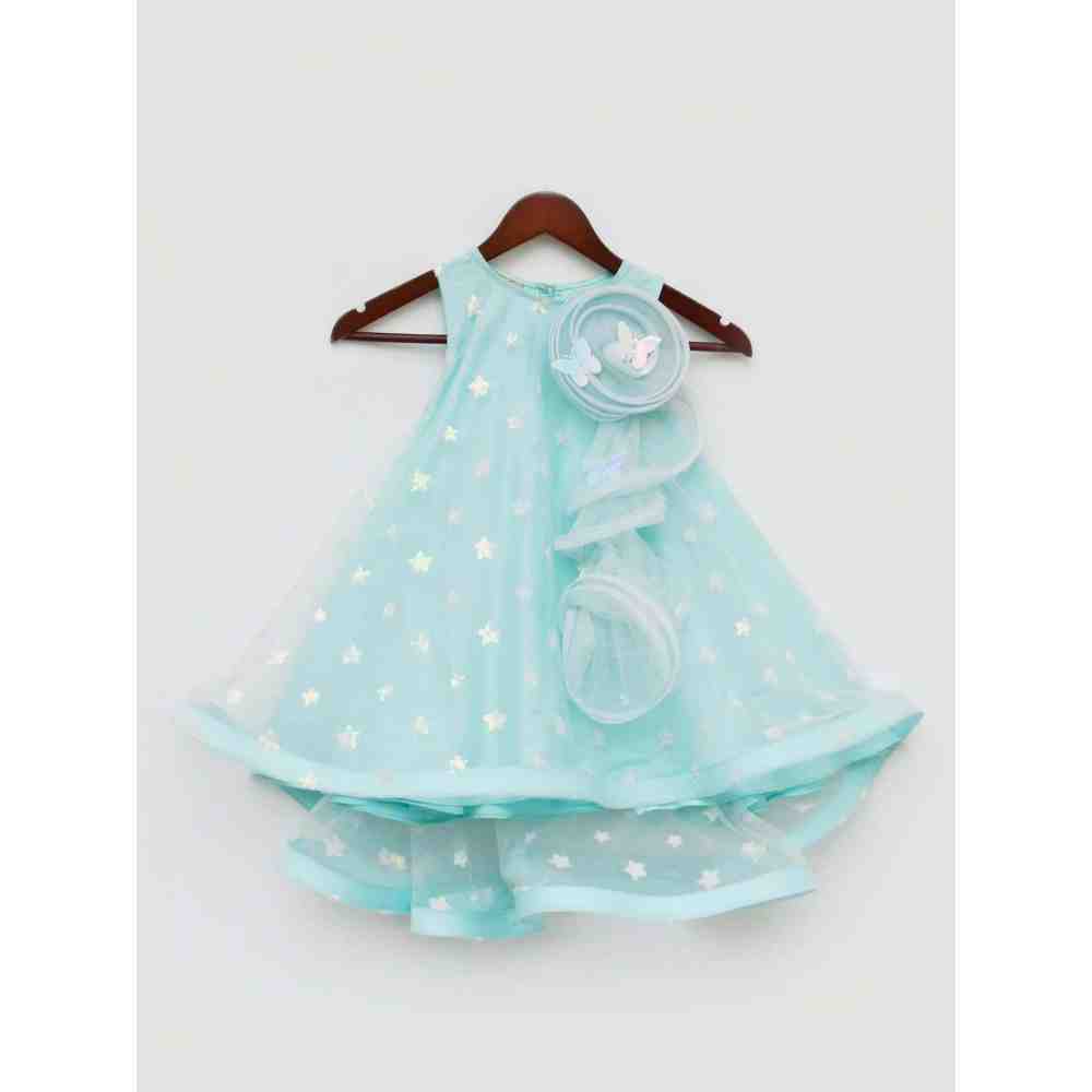 Fayon Kids Blue Star Net High Low Dress (0-6 Months)