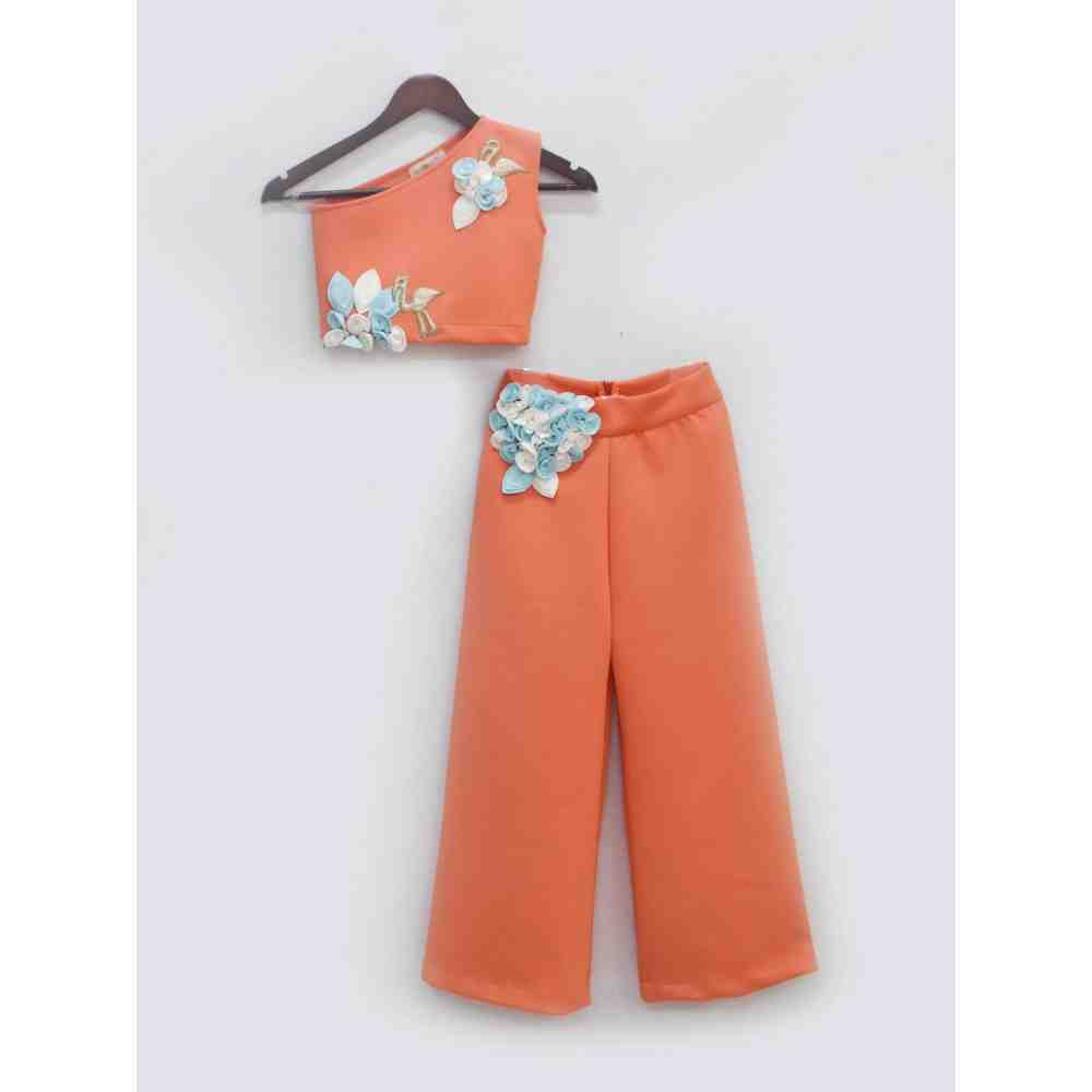 Fayon Kids Orange Top and Pant (0-6 Months)