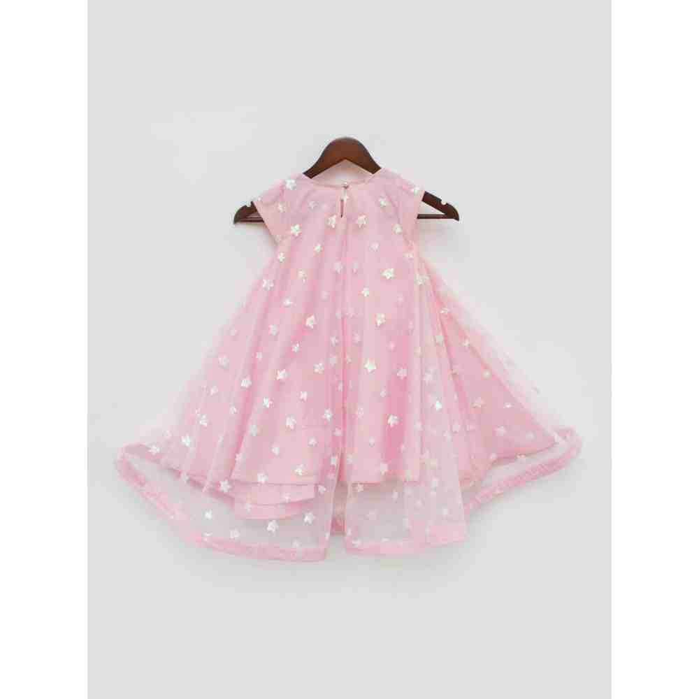 Fayon Kids Pink Star Net High Low Dress (0-6 Months)