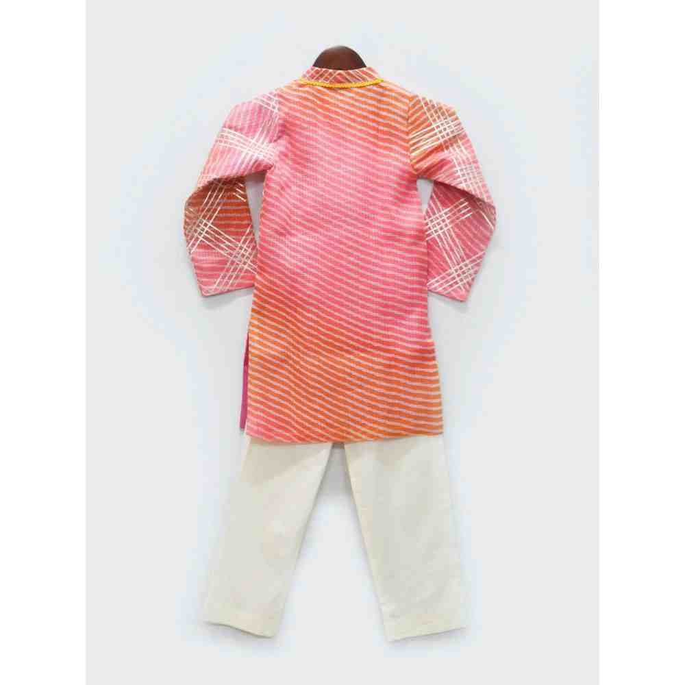 Fayon Kids Pink Kotta Cotton Kurta with Pant (0-6 Months)
