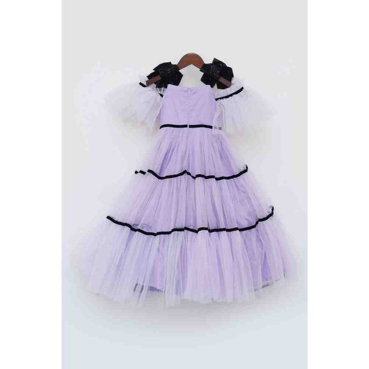 Fayon Kids Lilac Net Gown with Black Bow (0-6 Months)