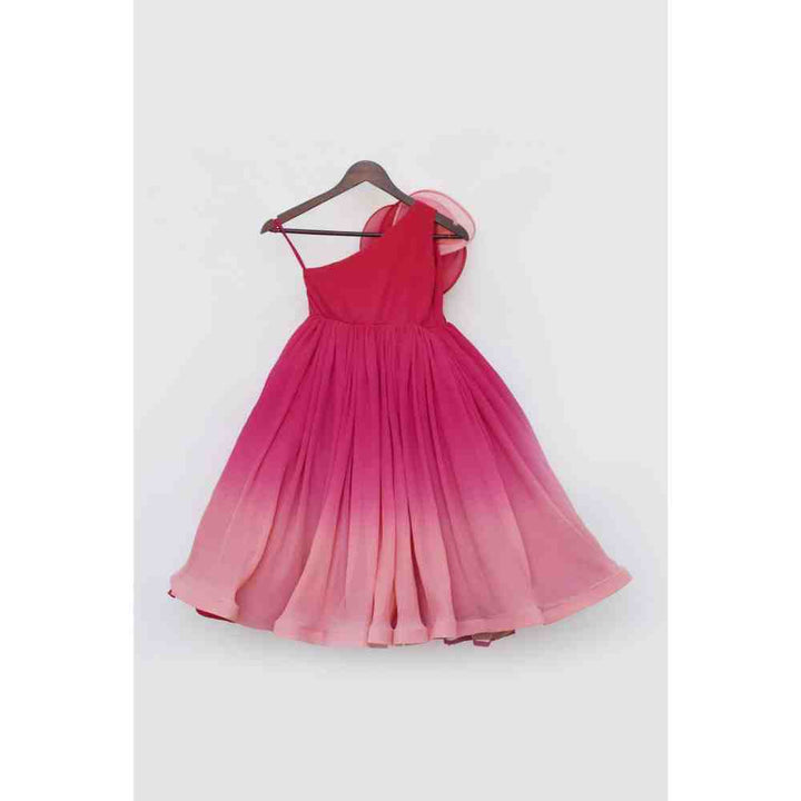 Fayon Kids Pink Plated Gown (0-6 Months)
