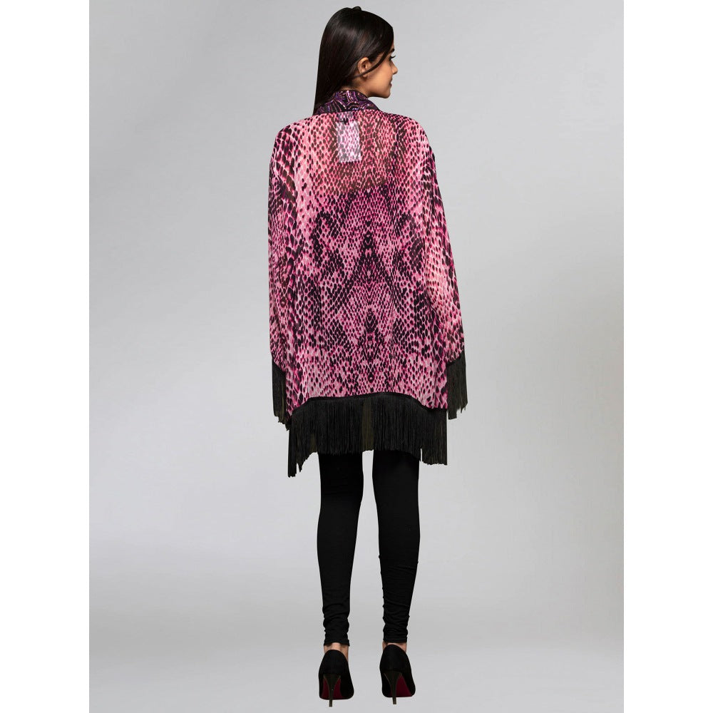 First Resort by Ramola Bachchan Pink Animal Print Kimono