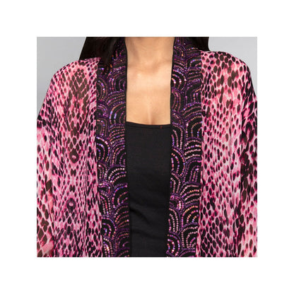 First Resort by Ramola Bachchan Pink Animal Print Kimono