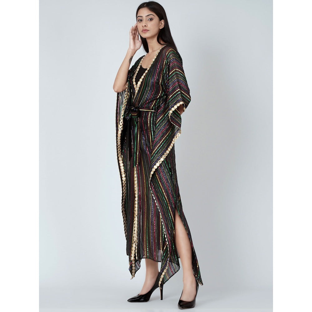 First Resort by Ramola Bachchan Black Lurex Cover-Up (Set of 2)