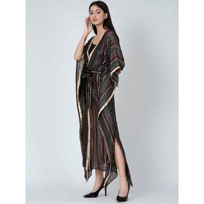 First Resort by Ramola Bachchan Black Lurex Cover-Up (Set of 2)
