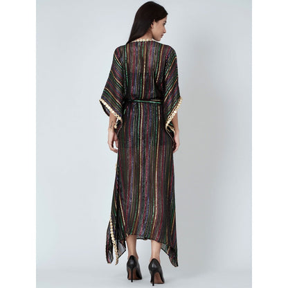 First Resort by Ramola Bachchan Black Lurex Cover-Up (Set of 2)
