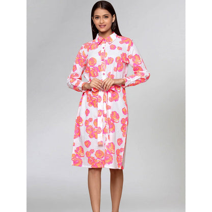 First Resort by Ramola Bachchan Orange Rose Print Shirt Dress (Set of 2)