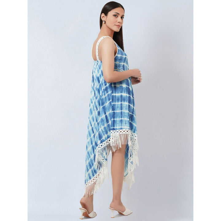First Resort by Ramola Bachchan Blue Tie-Dye Handkerchief Dress