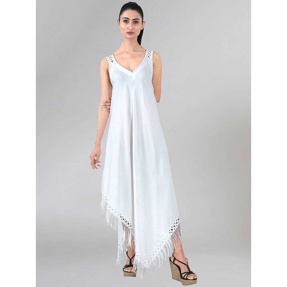 First Resort by Ramola Bachchan White Handkerchief Dress