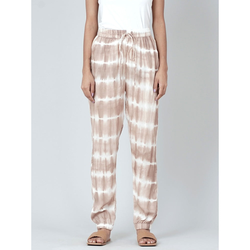 First Resort by Ramola Bachchan Beige And White Tie-Dye Lounge (Set of 2)