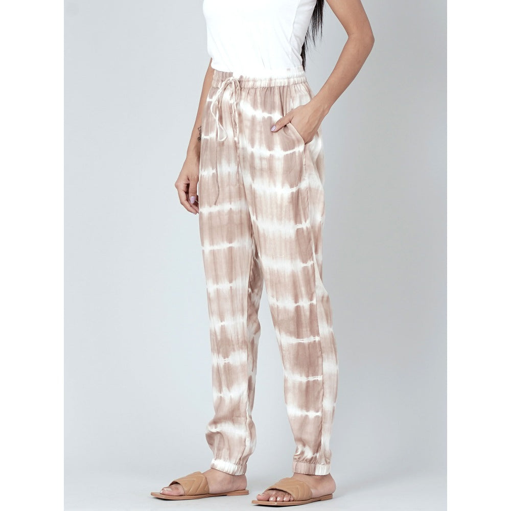 First Resort by Ramola Bachchan Beige And White Tie-Dye Lounge (Set of 2)